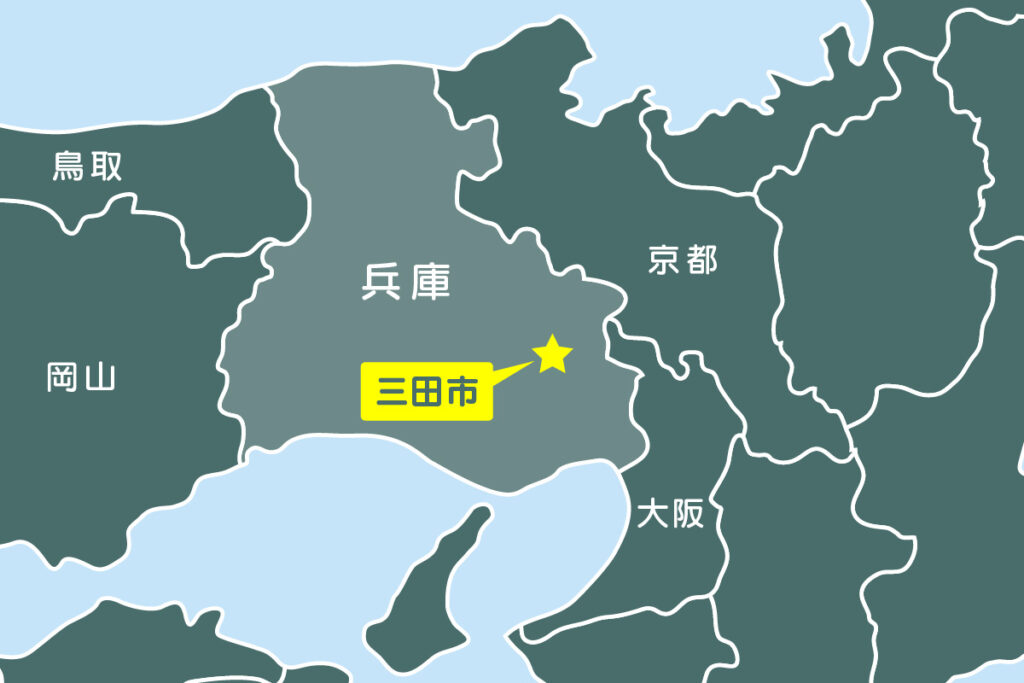 兵庫県三田市の地図